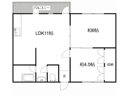 サンフラワーハイツ(2LDK/4階)の間取り写真