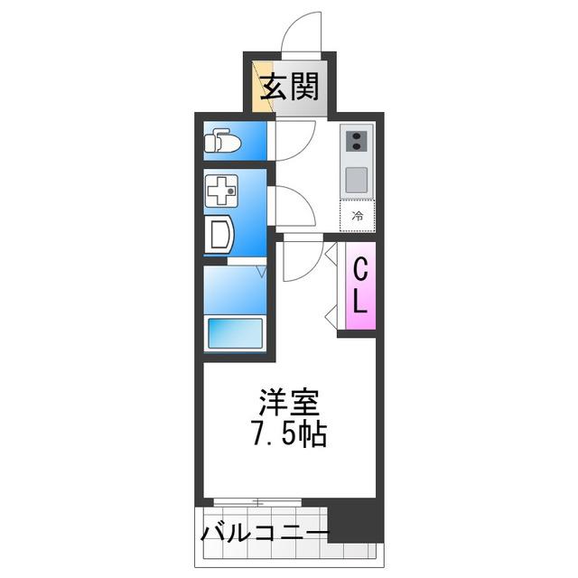 LOUIS RESIDENCE 天王寺町北(1K/8階)の間取り写真