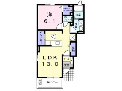 東北新幹線 くりこま高原駅 バス乗車時間:13分 最寄りバス停で下車 徒歩5分 2階建 築11年(1LDK/1階)の間取り写真