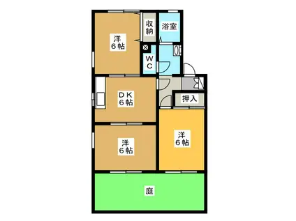 パティオ手越(3DK/1階)の間取り写真