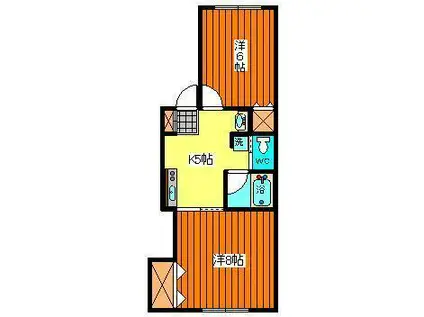 アネシス東町A(2K/2階)の間取り写真