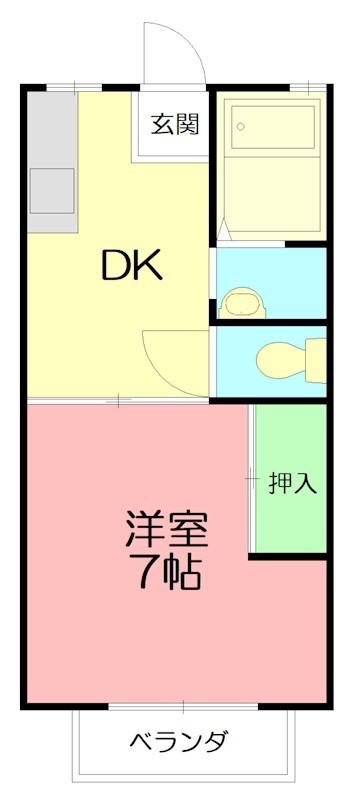 ガーデンハイツ(1DK/1階)の間取り写真
