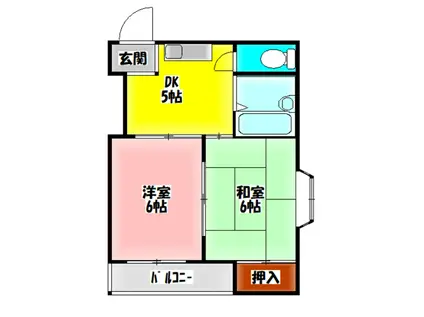 秀和第2ハイツ(2DK/4階)の間取り写真