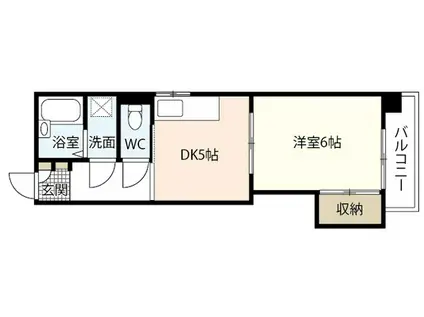 大松己斐ビル(1DK/5階)の間取り写真