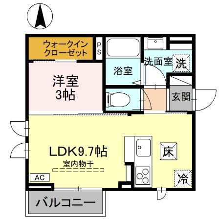 AVANCE(1LDK/1階)の間取り写真