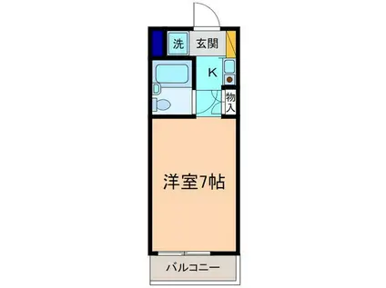 OMレジデンス金沢十三間町(1K/1階)の間取り写真