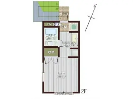 フォレ井口(1K/2階)の間取り写真