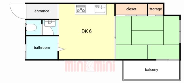 大星マンション(1DK/4階)の間取り写真
