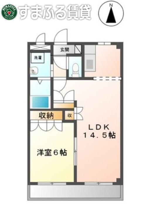 オレンジハイム(1LDK/2階)の間取り写真