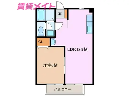 ファミール小杉II(1LDK/1階)の間取り写真