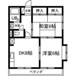 ドルミ325(2DK/2階)の間取り写真