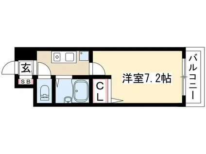 グリーンヒルズ千種(1K/2階)の間取り写真