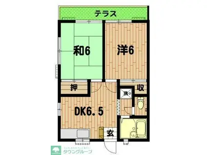 コーポラス羽沢(2DK/1階)の間取り写真