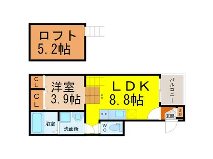 SAISON NOUVELLE(1LDK/1階)の間取り写真