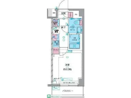 GENOVIAお花茶屋IISKYGARDEN(1K/6階)の間取り写真