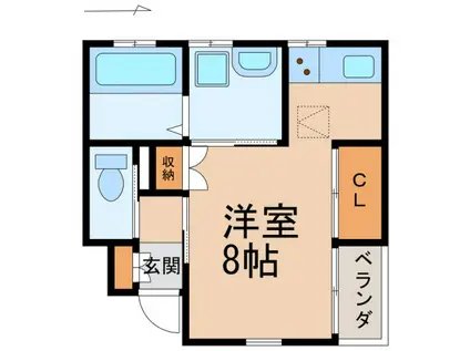 クラウンハイツ名高(ワンルーム/1階)の間取り写真