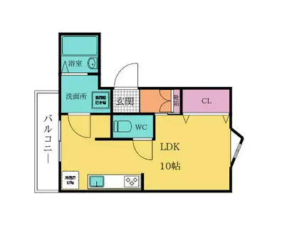 コーポ美生 2(ワンルーム/3階)の間取り写真