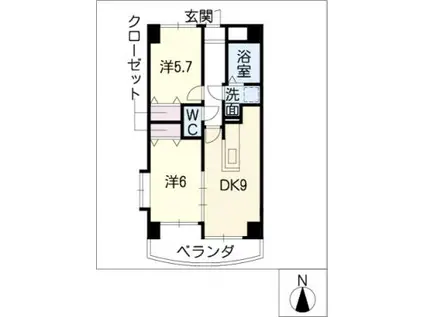 ベルドミール793(2LDK/3階)の間取り写真