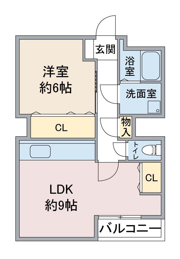 コーポ竹味(1LDK/2階)の間取り写真