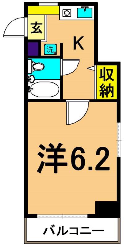 大井町タウンハウス(1K/3階)の間取り写真