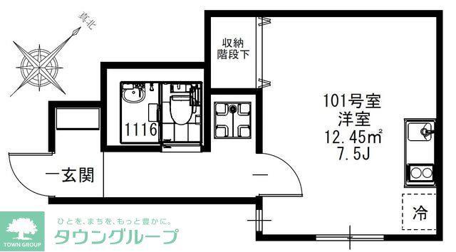 エスカレラ上福岡(ワンルーム/1階)の間取り写真