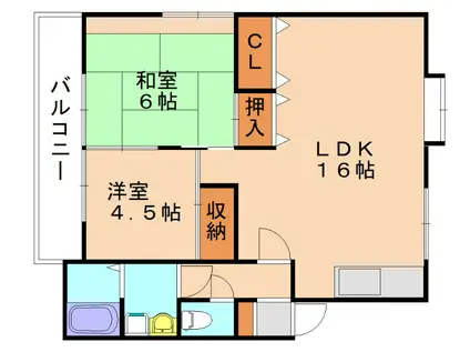 リバーサイドMII(2LDK/3階)の間取り写真