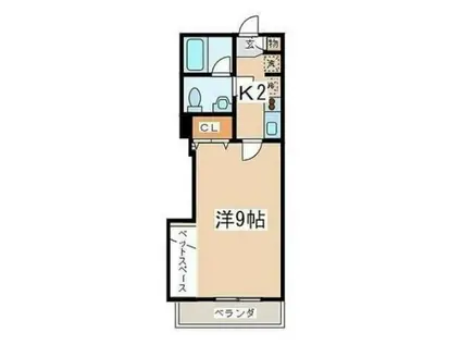 ベル・コッレ(1K/6階)の間取り写真