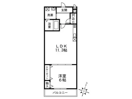 ソレイユ百舌鳥I番館(1LDK/1階)の間取り写真