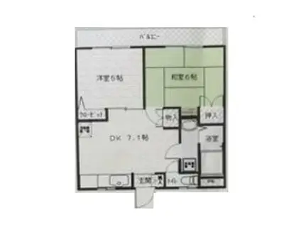 第3奥田マンション(2DK/2階)の間取り写真