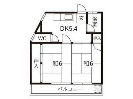新わかば苑(2DK/1階)の間取り写真