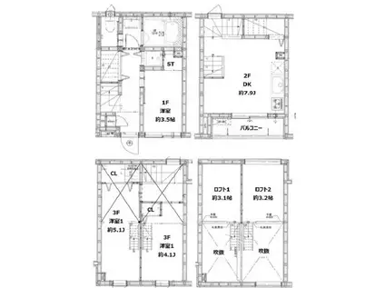 グランティーズ大森(3DK/1階)の間取り写真