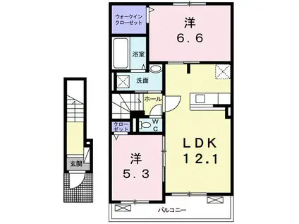 ST.メゾン.DII(2LDK/2階)の間取り写真