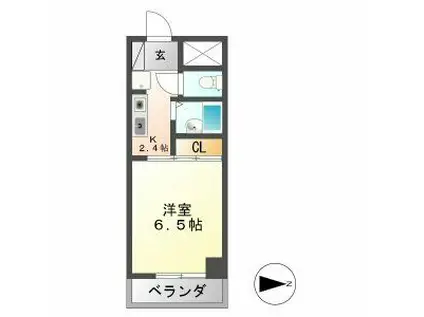 マウンティンVAN(1K/4階)の間取り写真