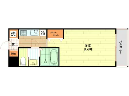 スワンズシティ堂島川(1K/5階)の間取り写真