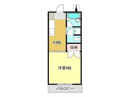 ラミエーヌ(1K/3階)の間取り写真