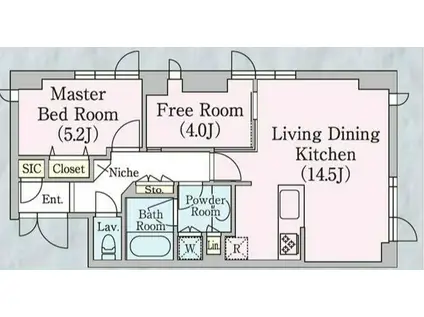 トワ・イグレッグ(1SLDK/7階)の間取り写真