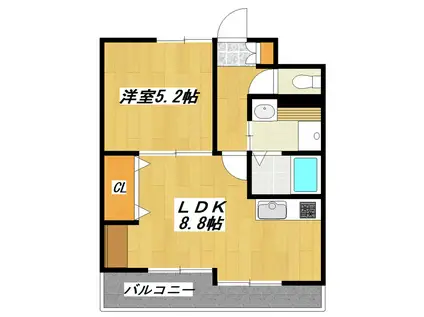 ワイズコート(1LDK/4階)の間取り写真