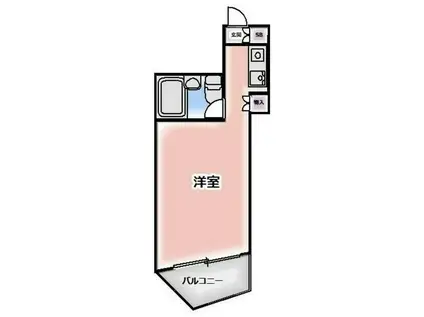 スプリングハイツII(ワンルーム/3階)の間取り写真