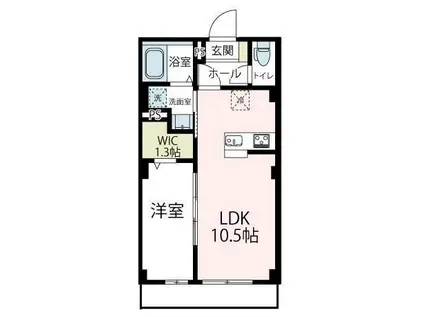 ベアレステ川崎(1LDK/5階)の間取り写真
