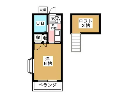 ノーブルハウス(1K/1階)の間取り写真