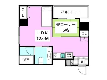 グランビア岡田(ワンルーム/8階)の間取り写真