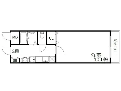 サンビレッジ中芦屋(1K/1階)の間取り写真