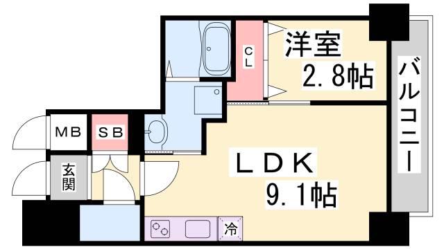 SDグランツ神戸ハーバーウエスト(1LDK/5階)の間取り写真