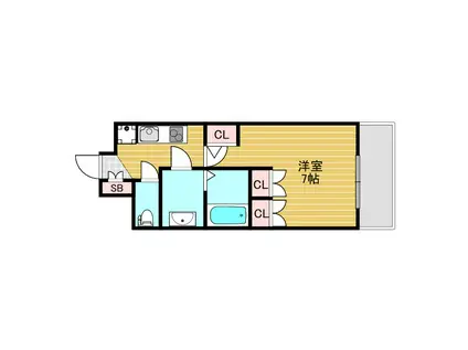 アルティザ淡路駅東(1K/13階)の間取り写真