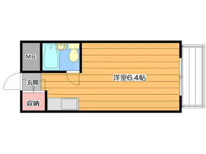 ダイキハイム(ワンルーム/2階)の間取り写真