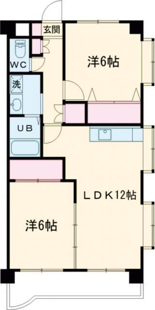 秀和ココペリ(2LDK/2階)の間取り写真
