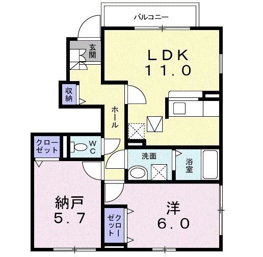 サニーメゾン(2LDK/1階)の間取り写真