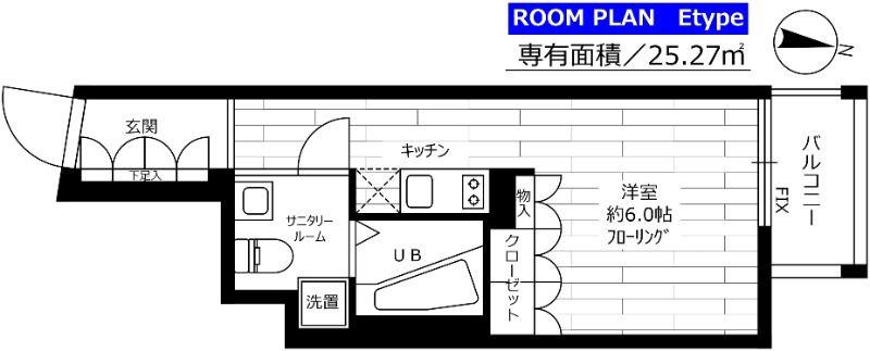 グランドコンシェルジュ都立大学(ワンルーム/2階)の間取り写真