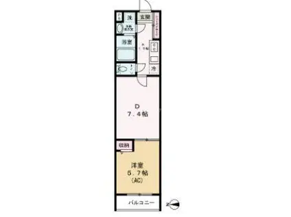 エクセラン舎人II(2K/2階)の間取り写真