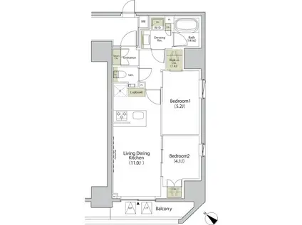 ザ・パークハビオ江古田(2LDK/4階)の間取り写真